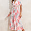 White Floral Print Lace Splicing Knot Front Beach Cover Up