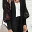 Apricot Crochet Lace Sleeve Ribbed Knit Cardigan