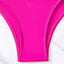 Rose Red 2-tone Patchwork Twist Bikini High Waist Swimsuit
