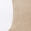 Apricot Chest Pocket V Neck Ribbed Cap Sleeve Sweater